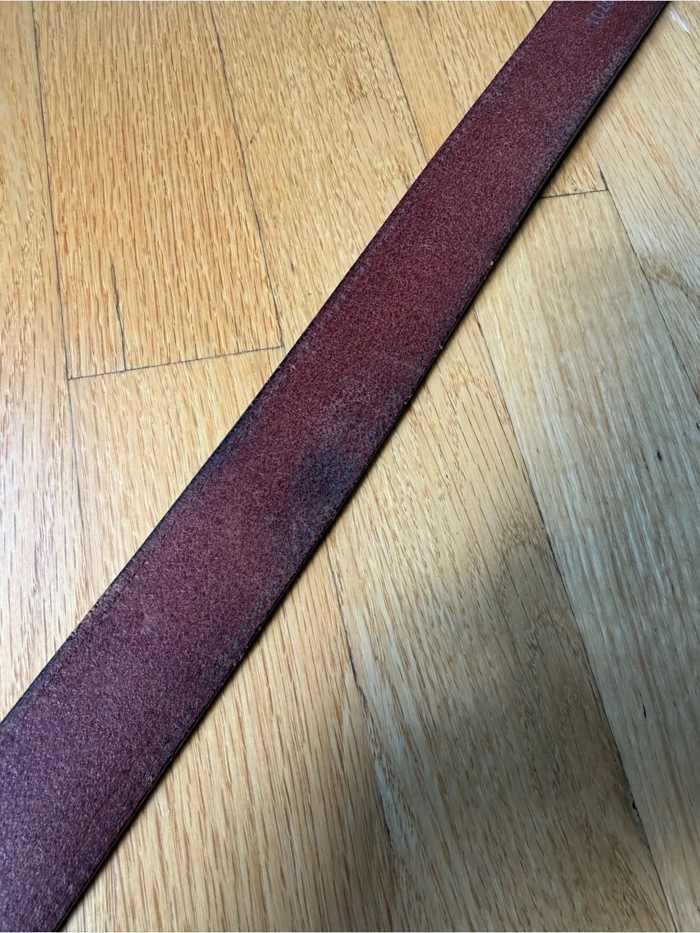 Allen Edmonds Two-Tone Brown and Black Leather Belt with Brass Buckle